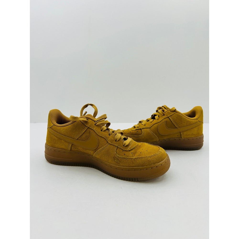 Nike Air‎ Force 1 Low WB GS 5Y Wheat Yellow Suede HQ7476-700 Pre-Owned